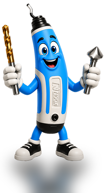 Nogie, de vrolijke mascotte van Noga Tools